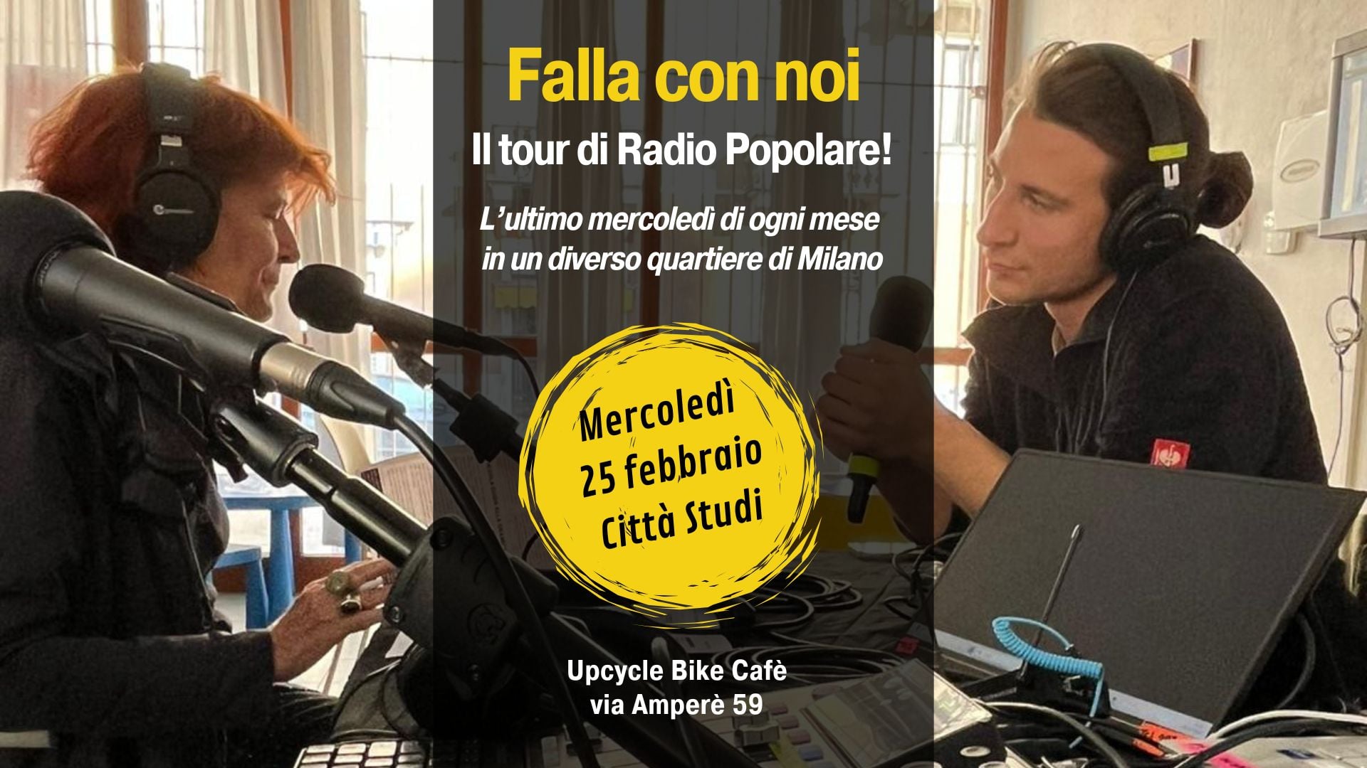 “Falla con noi”, il tour di Radio Pop! Mercoledì 25 febbraio al quartiere Città Studi