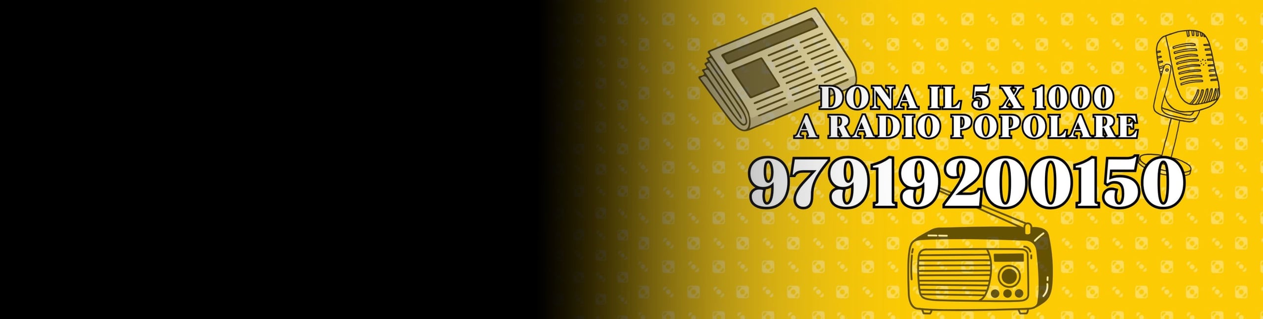 Il tuo 5×1000 per Radio Popolare banner