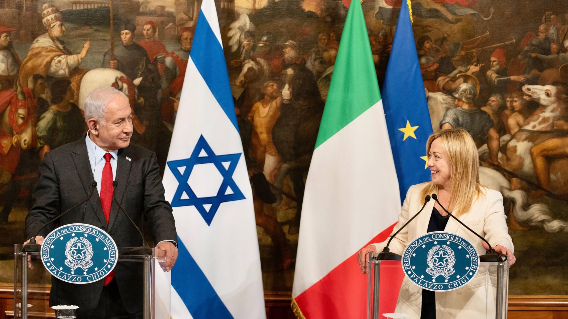 Benjamin Netanyahu e Giorgia Meloni