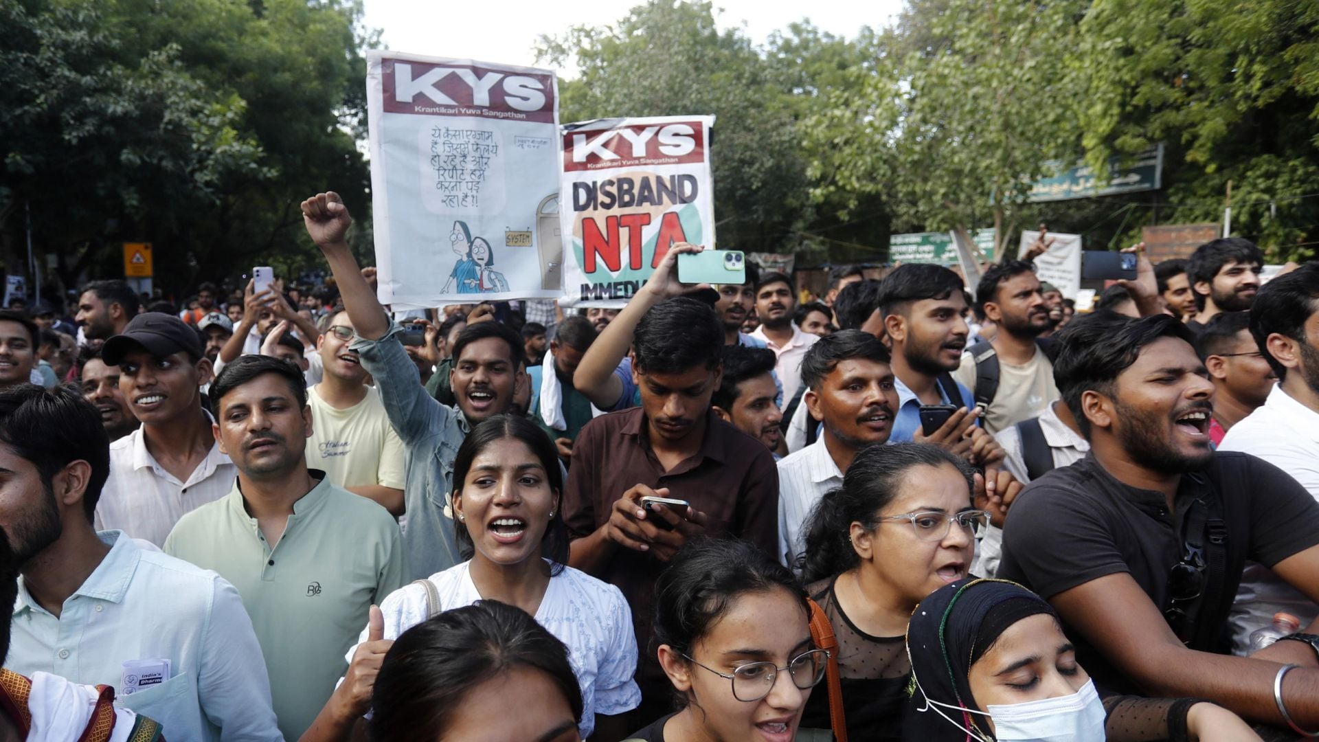 Proteste degli studenti a New Delhi