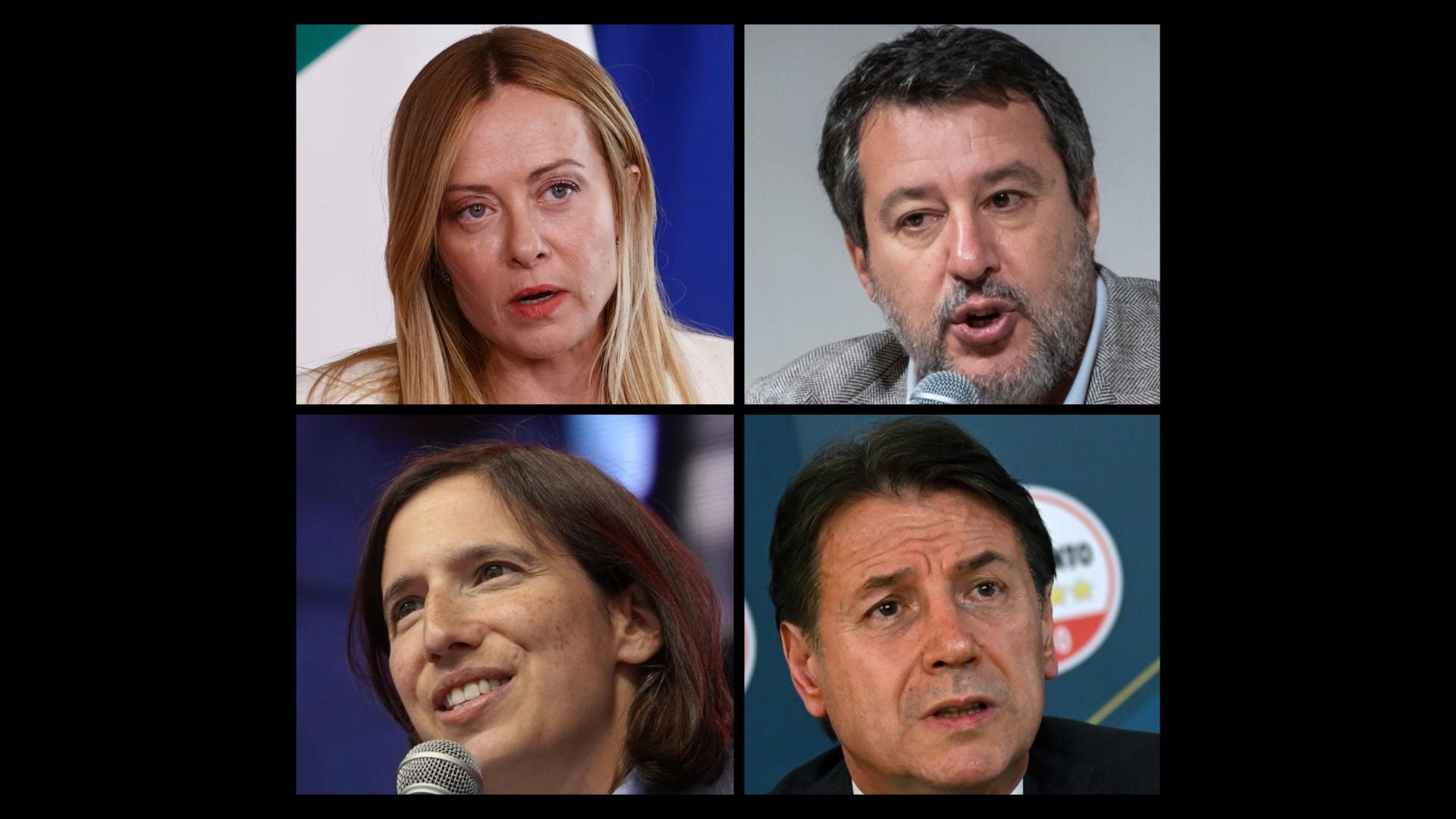 Meloni, Salvini, Schlein e Conte
