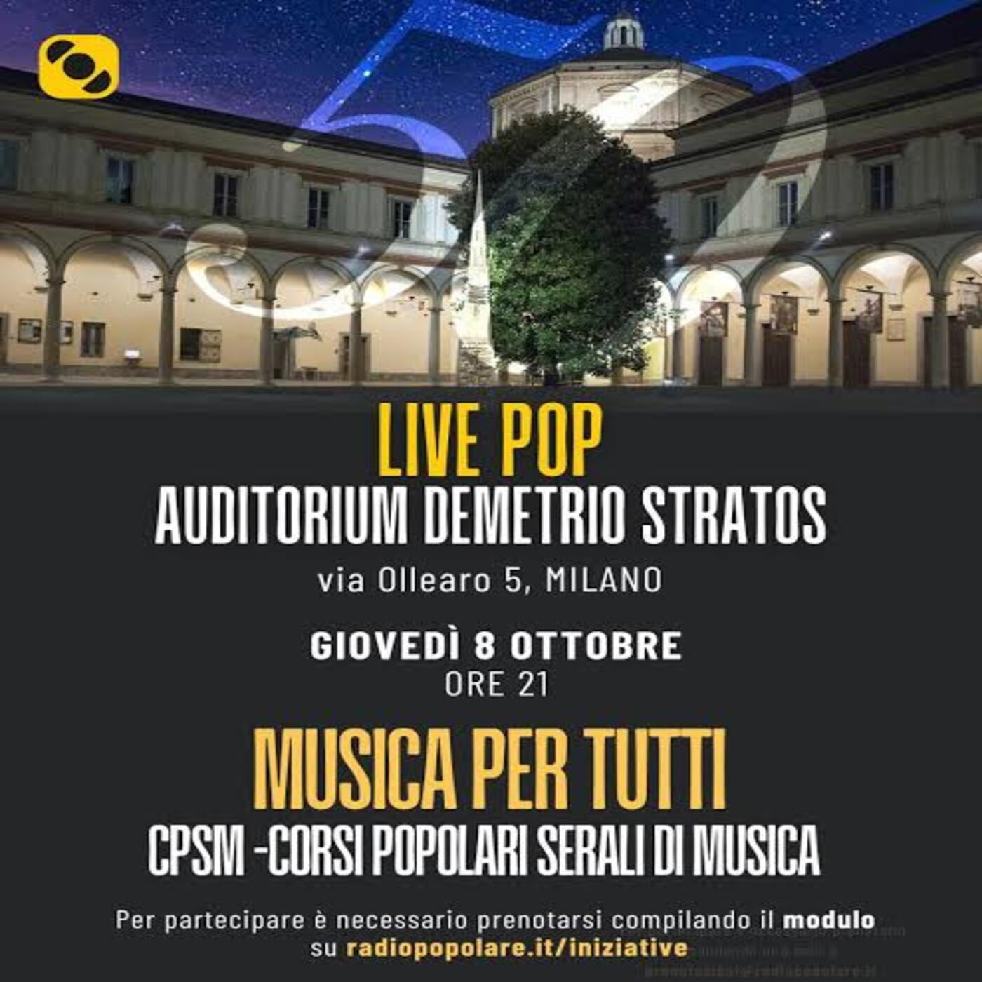 Live Pop - Musica per tutti - 08/10/2026