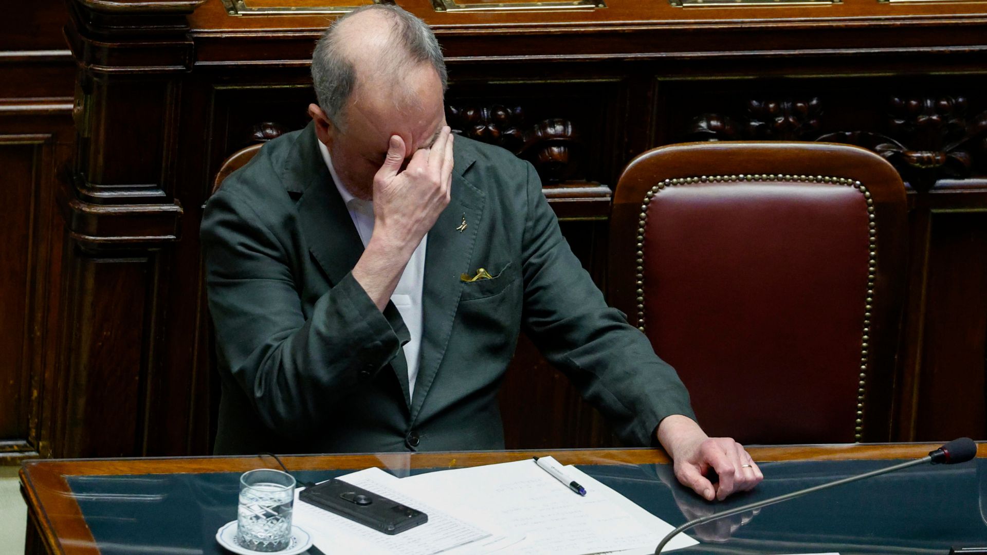 Roberto Calderoli, ministro per gli Affari Regionali e le Autonomie, durante la discussione generale sul testo di legge dell_autonomia differenziata delle Regioni a statuto ordinario, Camera dei d