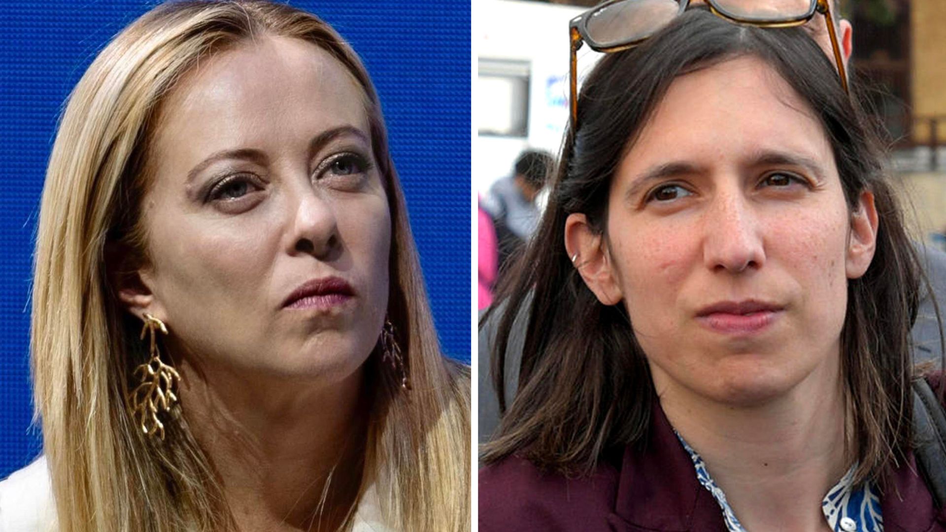 Marche Schlein Meloni ANSA Combo