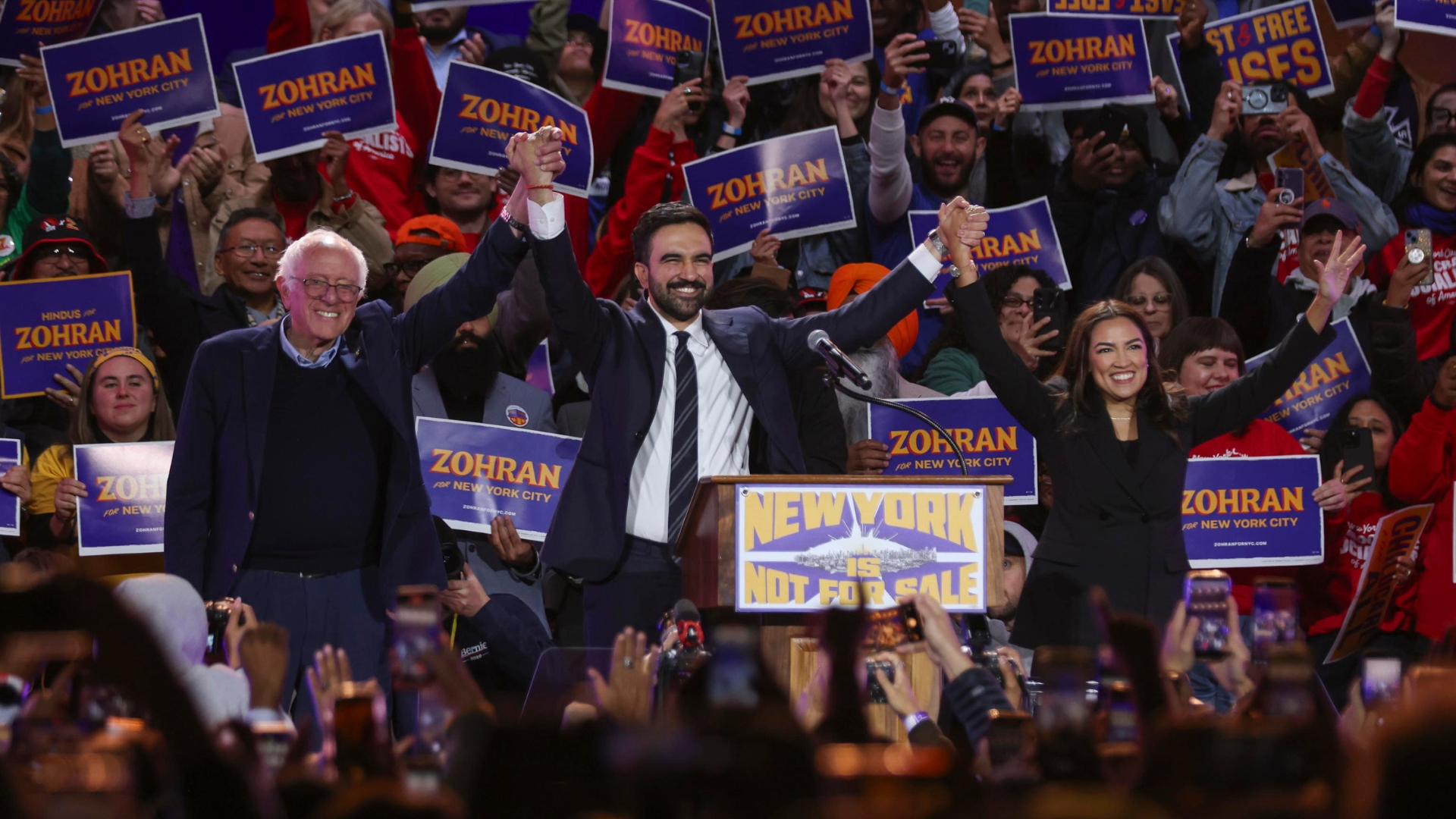 Elezioni a New York, il rush finale di Mamdani con Sanders e Ocasio Cortez